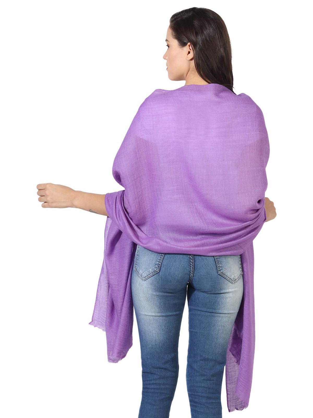 MUFFLY Fine Blended Ultra Soft & Warm Wool Silk Unisex Pashmina Shawl, Stole & Wrap with Hanger (Mouve)