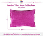 RD TREND® Corduroy Cushion Cover Set of 2, Striped Double Sided Decorative Throw Pillowcases for Sofa, Bed & Living Room Rectangular Long Cushion Covers 18x28 inches | Dark Pink