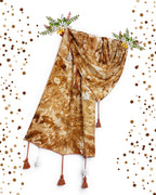 Chandwasia Viscose Stole | For Neck Covering Head Wrap Shoulder Drape Travel Casual Daily Use | Viscose Shawl Design | Brown 1 | Men Women | Long Scarf Wrap | Soft Texture Elegant Style Comfort
