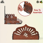 Gift Kya De Wooden Pooja Mandir for Home | Wall Hanging or Tabletop Temple for Office, Flat, or Room | Small Indian Wooden Temple Shelf | Compact DIY OM Mandir | 10x6x6.5 Inch