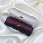 ABZURA Premium Muna Satin Scarf | Soft, Shiny & Stylish | Pack of 2 | 200 cm x 70 cm (SILVER-WINE)