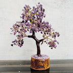 Amethyst Gemstone Crystal Tree, Bonsai Fortune Money Tree for Good Luck, Home Decor, Office Table Dcor Spiritual Gift Best for Gift (Amethyst)
