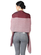 Flyer Women's stole/scarf Colour- Maroon Red & White stylish 100% soft viscose ethnic scarves pack of 1 ST-12