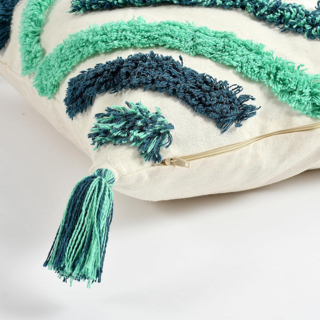Furnistitchs Premium Decorative Throw Cushion Pillow Cover Boho Home Decor - Living Room Bedroom Couch Sofa Cushion Covers 16 inch x 16 inch (1, Green Diamonds)