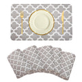 Kuber Industries Placemat | Placemats for Dining Room | Anti-Slip Table Mat Set | Placemats for Kitchen Table | Dining Table Placemats | Hexagon-Design Placemat | 6 Piece Set | Gray Kafalo
