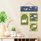 Artvibes Traditional Cow & Calf Pichwai Art Decorative Wall Art MDF Wooden Wall Hanger for Living Room | Room Decoration | Handcrafted Art | Wall Poster | Artworks Hangings | Unique Gift (WH_6521N)