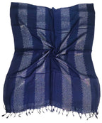 Saba Fashion Women Striped Scarf Shawl Dupatta Hijab Wrap Scarves Stoles (NAVY BLUE)