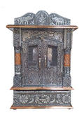 Bit-Chu Home Designs Aluminium & Copper Carving Oxidized Handcrafted Mandir/Ghar Mandir/Pooja Temple(Size: 24 x 6x 15 Inch) Silver & Bronze