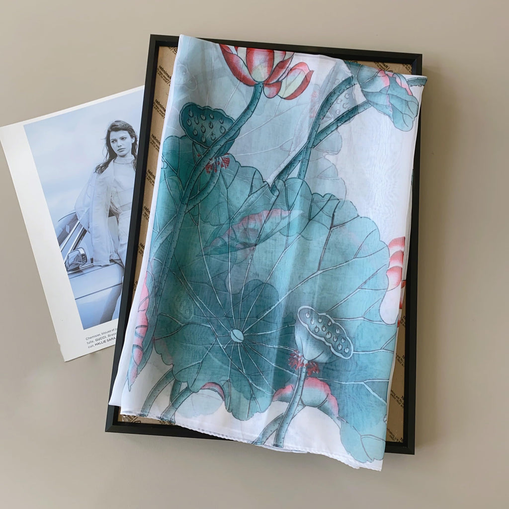 CrossKulture Scarf Stole for Women - 185 x 135 cm Chiffon Scarf with Floral Print | Lightweight Soft Stole for Girls | Satin Feel Neck Wrap | Women Accessory (Colour11)