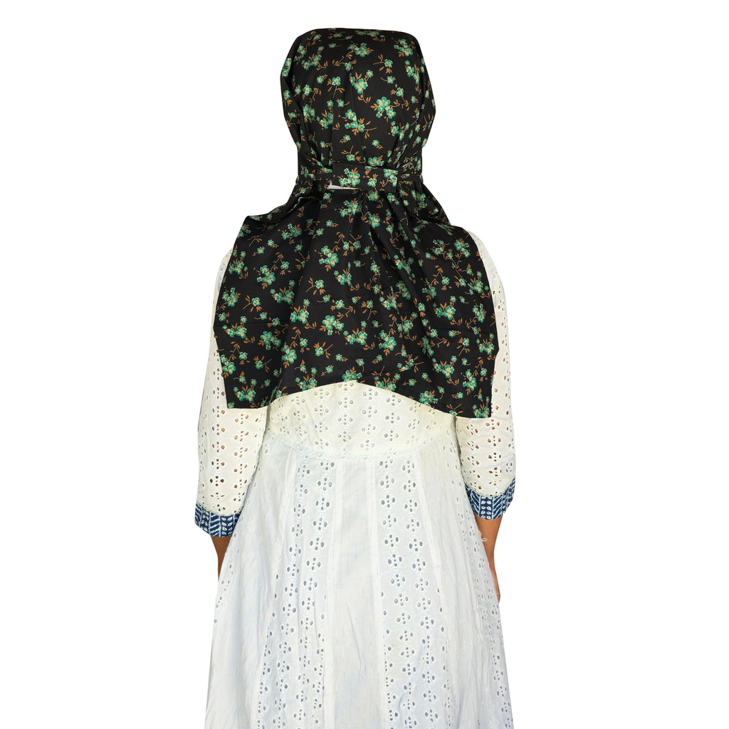 Switchon Rayon Innovative scarf for Women with closer Hook and Loop Tape size adjustable (Black,Green)
