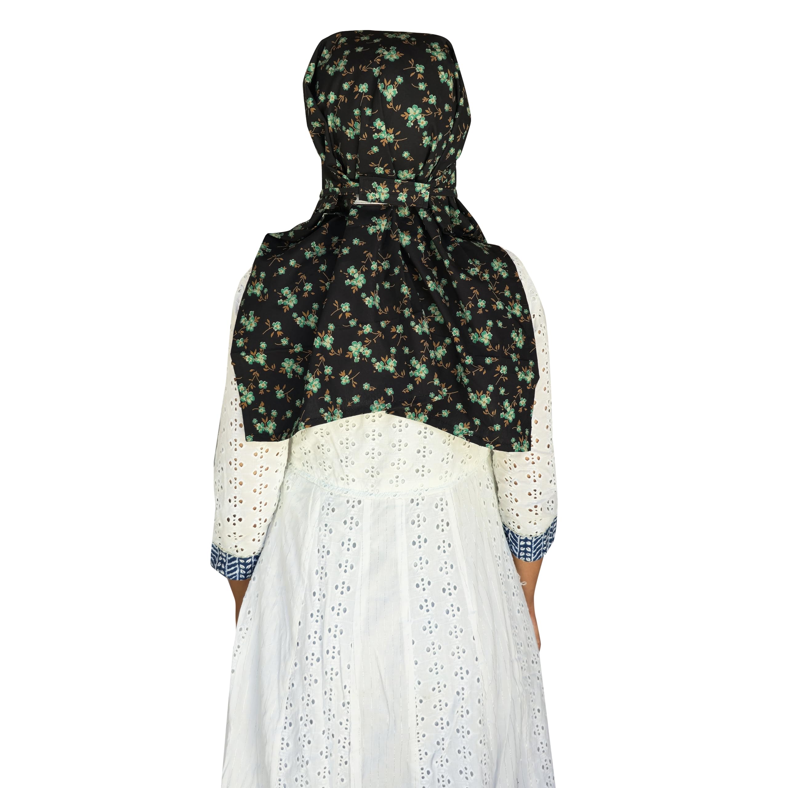 Switchon Rayon Innovative scarf for Women with closer Hook and Loop Tape size adjustable (Black,Green)