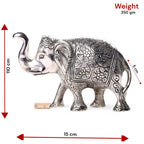 Prince Home Decor & Gifts Metal Elephant- Silver, Medium