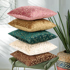 RD TREND® Premium Velvet Cushion Covers Set of 5 | Soft Embroidered Decorative Throw Pillow Covers for Sofa, Bed & Living Room | Cushion Cover 16 inch x 16 inch (40x40 cm) Multi