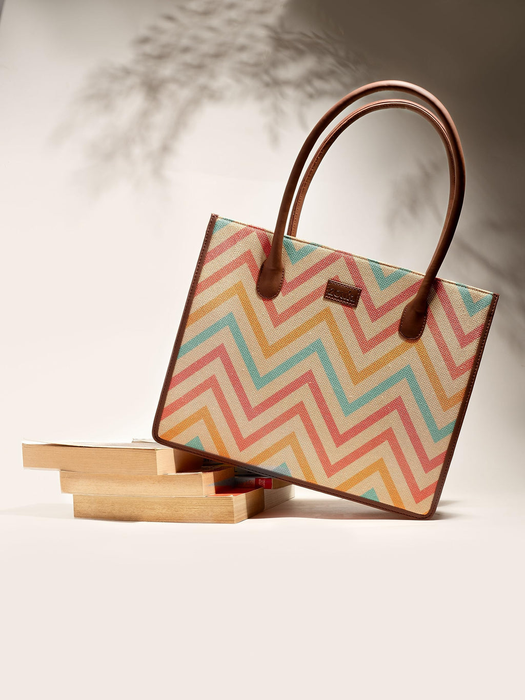 ZOUK WavBeach Printed Jute Handcrafted Multicolor Women's Stylish Tote Bags | Tote Handbag| Shoulder bag with double handle