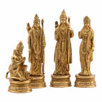 SVARUP Brass Lord Rama Family Ram Darbar Ram, Sita, Laxman, Hanuman for Home Office Pooja Decor Gift Decor 9 Inch