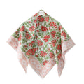 Ravaiyaa - Attitude is everything Sanganer Hand Block Printed Scarves Pure Cotton Scarf Square Hijab Dupatta 40 X 40 Inch (Red Green Lotus Floral) For Female