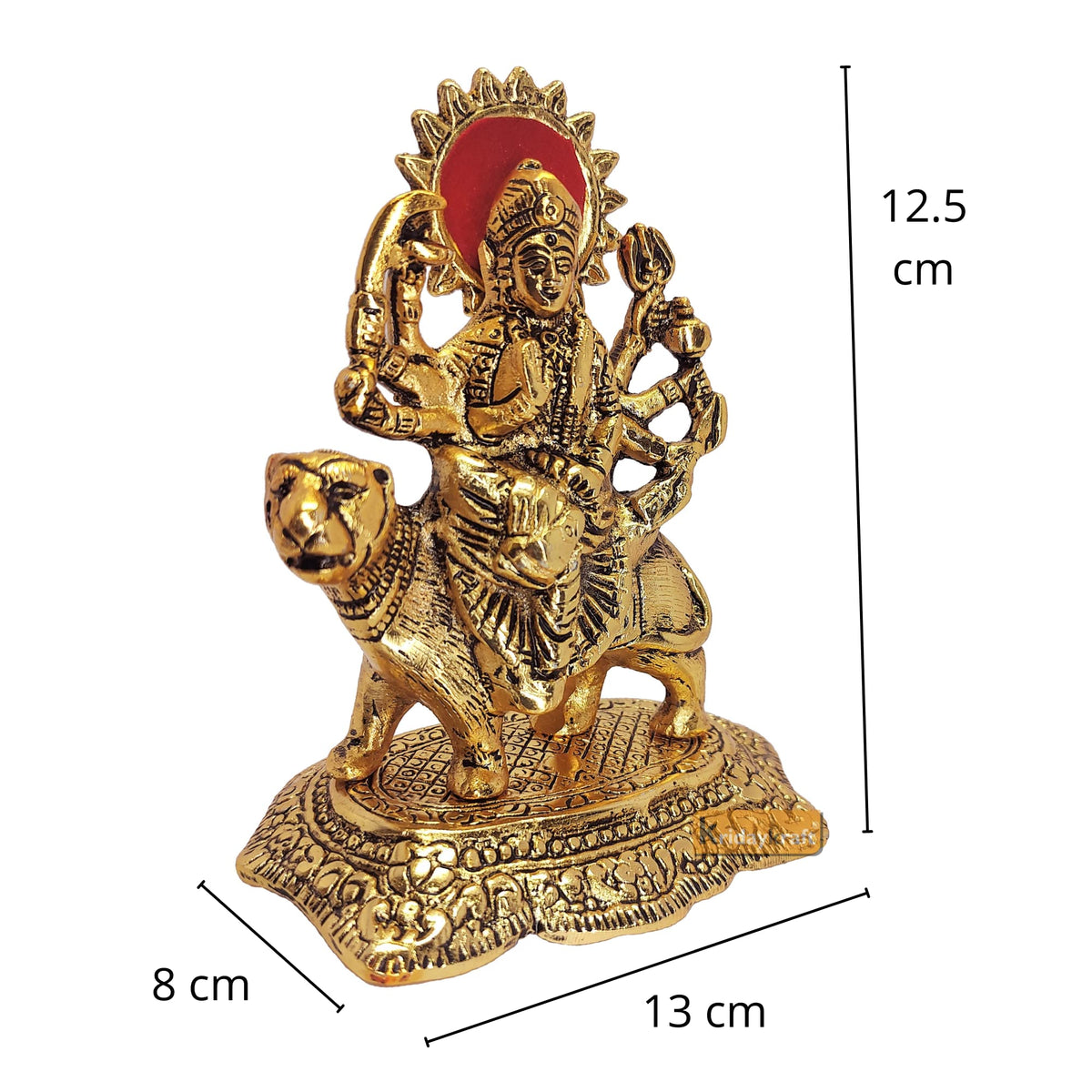 KridayKraft Durga Maa Murti,Shero vali ma Metal Statue for Navratri Pooja,Temple Pooja,Decor Your Home & Office,Religious Idol Gift Article,Showpiece Figurines...