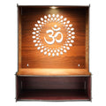 PIXIEDAISY Wooden Temple for Home with LED Light | Wall Mounted Pooja Mandir for Home & Office | Beautiful Wooden Pooja Stand for Living Room, Prayer Room & Hindu Temple Décor (Style-2)
