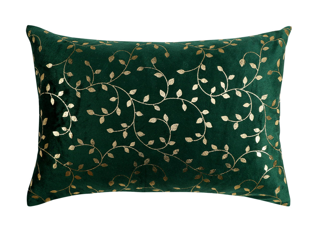 RD TREND® Velvet Rectangular 12x18 Inches Cushion Covers Set of 2 | Throw Pillow Covers for Sofa, Bed & Living Room | Perfect for Home Décor Dark Green