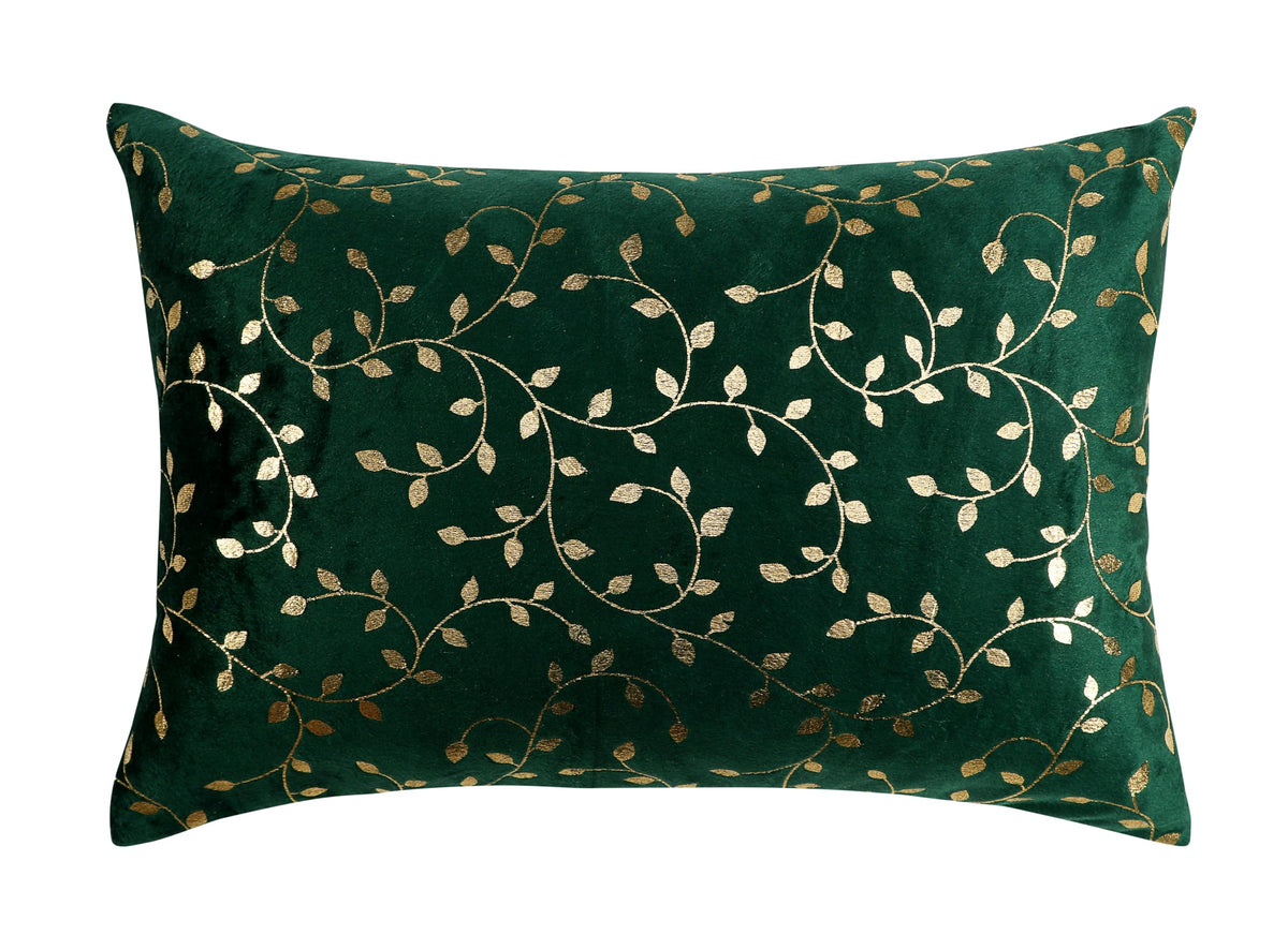 RD TREND® Velvet Rectangular 12x18 Inches Cushion Covers Set of 2 | Throw Pillow Covers for Sofa, Bed & Living Room | Perfect for Home Décor Dark Green