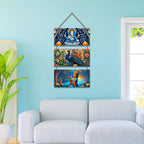 Artvibes Ganesha & Kartikeya Spiritual Auspicious Wooden Art Work Wall Hanging | Spiritual Decor Items | Paintings | Wall Poster | Vastu Art Prints| Stylish Modern Decor Item | Gift Items (WH_9424N)