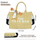 Storite Canvas Tote Bags for Women Large Capacity Shoulder Bag with Inner Pocket Everyday Handbags for Office, College and Travel - Beige