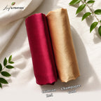 Leaf & FEATHER™ Muna Satin Hijab Scarf for Women | Pack of 2 Hijab Set | 200 x 70 cm | Silky Smooth & Lightweight | Premium Everyday Color Collection (8. Gold - Crimson Red)