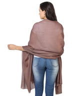 MUFFLY Fine Blended Ultra Soft & Warm Wool Silk Unisex Pashmina Shawl, Stole & Wrap with Hanger (Sandy brown)