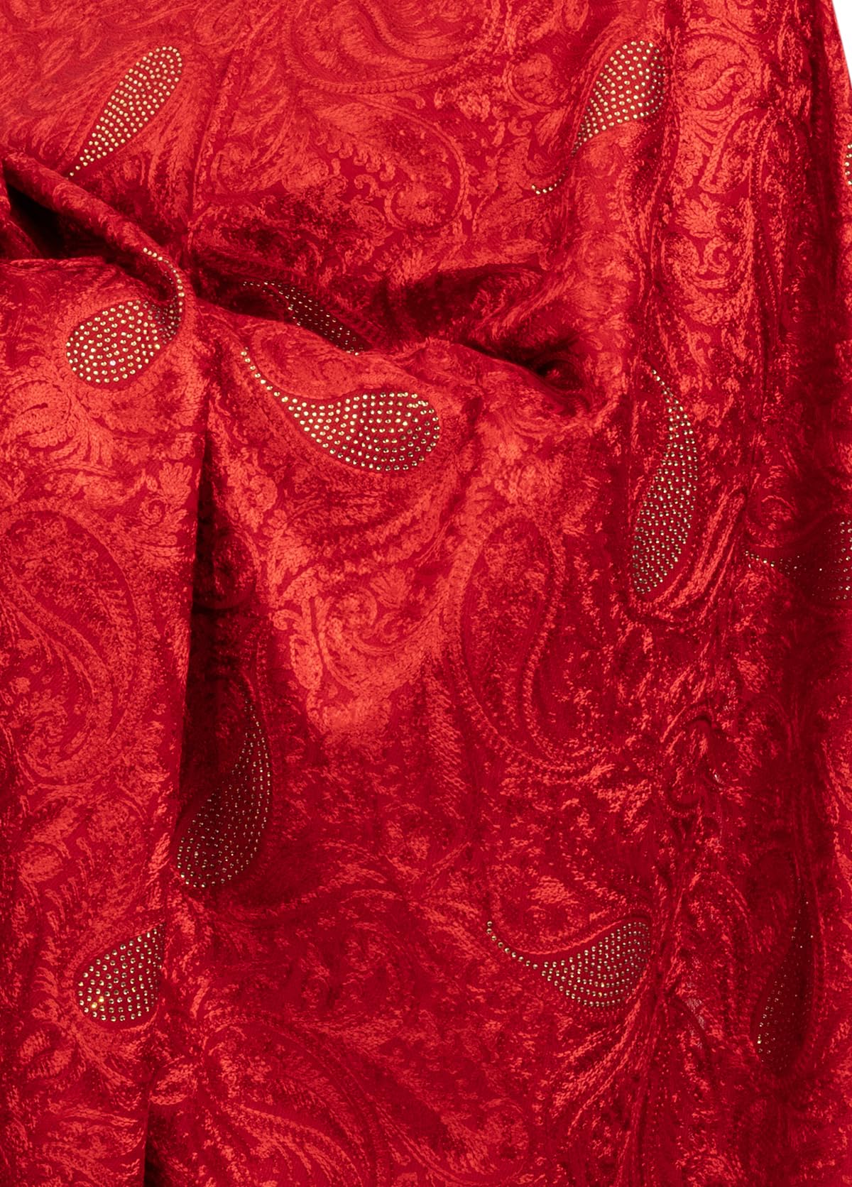 Naureen Women Pashmina Blend Shawl with Aari Embroidery and Shimmering Crystals, Warm and Soft, 40x80 inch