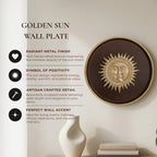 BEHOMA Sun Metal Wall Plate Coffee Brown & Gold 8.4