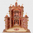 Shree SPACE RM2 Big Ram Mandir Makhar Paper Decoration Kit | DIY Eco-Friendly 3D Temple | for Ganesh Jayanti | Ganesh Puja | Maghi Ganeshotsav | Idol Height 36 Inch (3ft) Max | Making Time 3-4+ Hrs