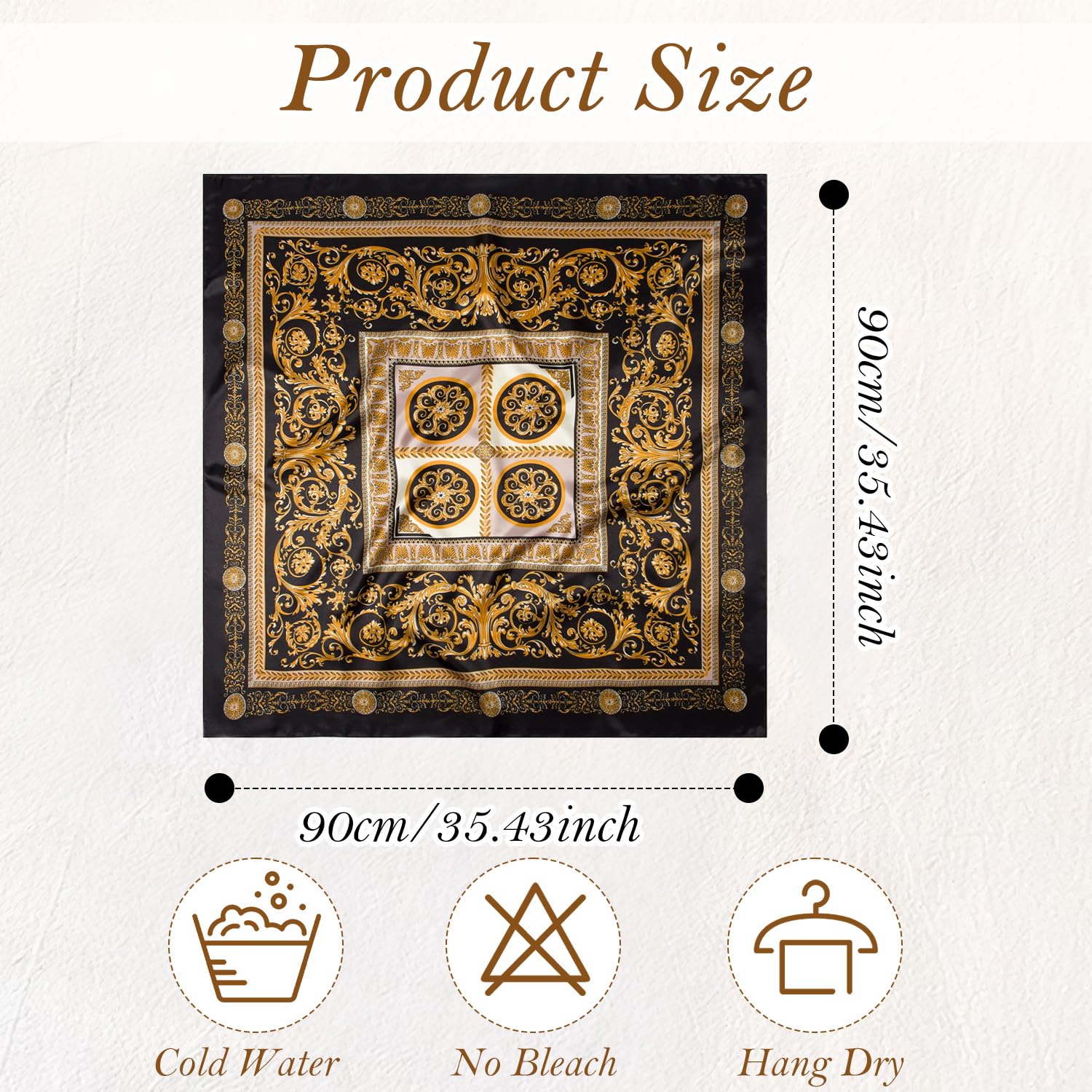 Luxeeva® Brown 35 Silk Head Scarf for Women Stylish, Multipurpose Satin Scarf, Ultra-Soft Hijab Scarf for Summer Sun Protection, Casual Wear