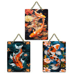 Artvibes Koi Fish Art Wall Hanging Home Decorative Wall Art for Living room | Bedroom | Gifts | Wall Hanger for Decoration | Modern Decor | Artwork | Wall Sculpture | Signs & Plaques (WH_96153N)