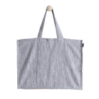 KITES CREATIONS 100% Cotton Shopping Bag, Stylish & Shoulder Tote with Inner Pocket, Perfect for Grocery, Travel, Shopping, Chambray Slub (14”x17.5”x5.5”), Set of 5 - Charcoal Grey