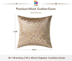 RD TREND Velvet Cushion Covers, 45 x 45 cm/18 x 18 inches,Pack of 2,250 TC, Back Zipper (Brown)