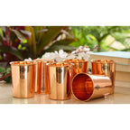 INDIAN ART VILLA Copper Plain Shine Finish Glass - 275 ML Tumbler, Copper Drinkware & Serveware, Ideal for Water Drinking, Perfect Gifting Option for Festivals and Special Occasions, Set of 6