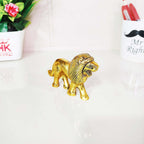 KridayKraft Metal Lion Pair in Fine Finishing & Decorative for Home/Office & Table (Gold, Standard), 11 cm , 5 cm