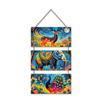 Artvibes Indian Animal Folk Art Decorative Wall Hanging Ornaments | Living Room | Office | Cafe | Painting Wall Decor | Aesthetic Wooden Decor | Handcrafted Art | Unique Gift Items (WH_9419N)