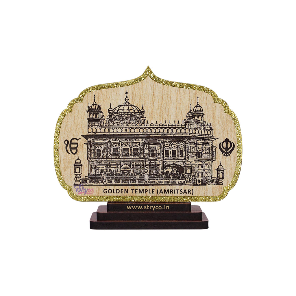 STRYCO Golden Temple Photo | Carved Wooden Photo | CAR Temple | SRI HARMANDIR Sahib | DARBAR Sahib | Sikh Gift Ideas | Gifts | Punjabi Decor- 10 cm Wide