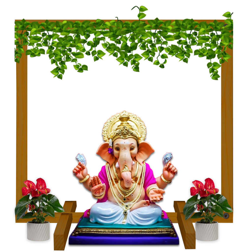 SOLOBOLO Mandir Foldable Backdrop Stand for Ganpati ,Navratri,Durga Pooja,Ideal for Home Mandir and Office as Backdrop Frame, Festival Decoration Item (24x18 Inches)