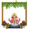 SOLOBOLO Mandir Foldable Backdrop Stand for Ganpati ,Navratri,Durga Pooja,Ideal for Home Mandir and Office as Backdrop Frame, Festival Decoration Item (24x18 Inches)