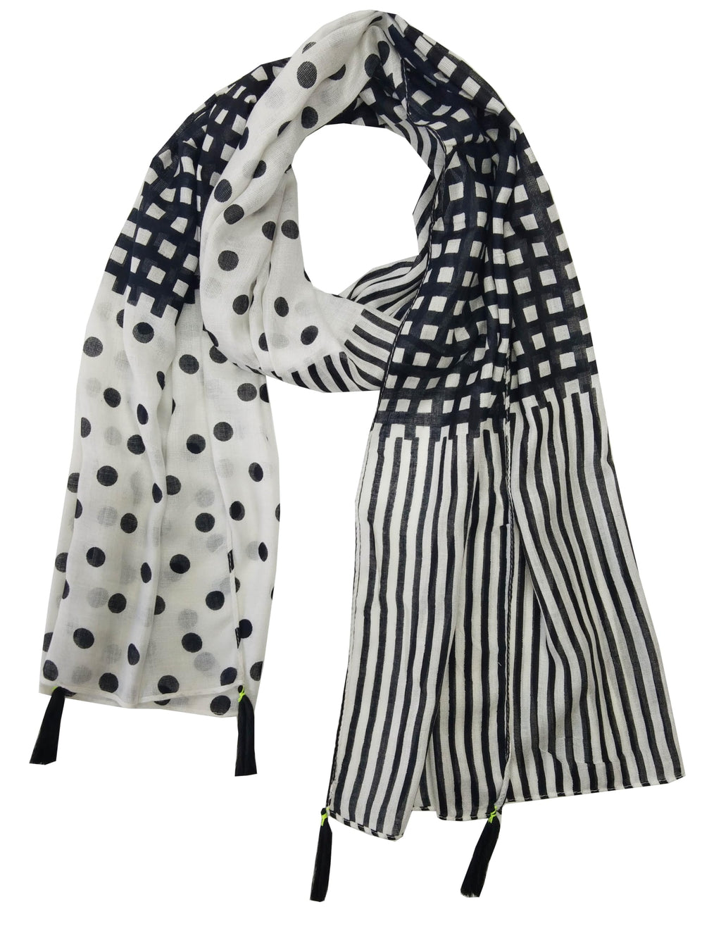 JVNINE Women Printed Scarf (Stole) With Tassels
