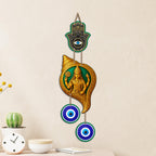 Artvibes Lord Vishnu Conch Evil Eye Wall Hanging Decor | Sacred Spiritual Protection Ornament for Home Entrance | Temple Room Accent | Nazar Battu Wall Art Gift (WH_85141N)