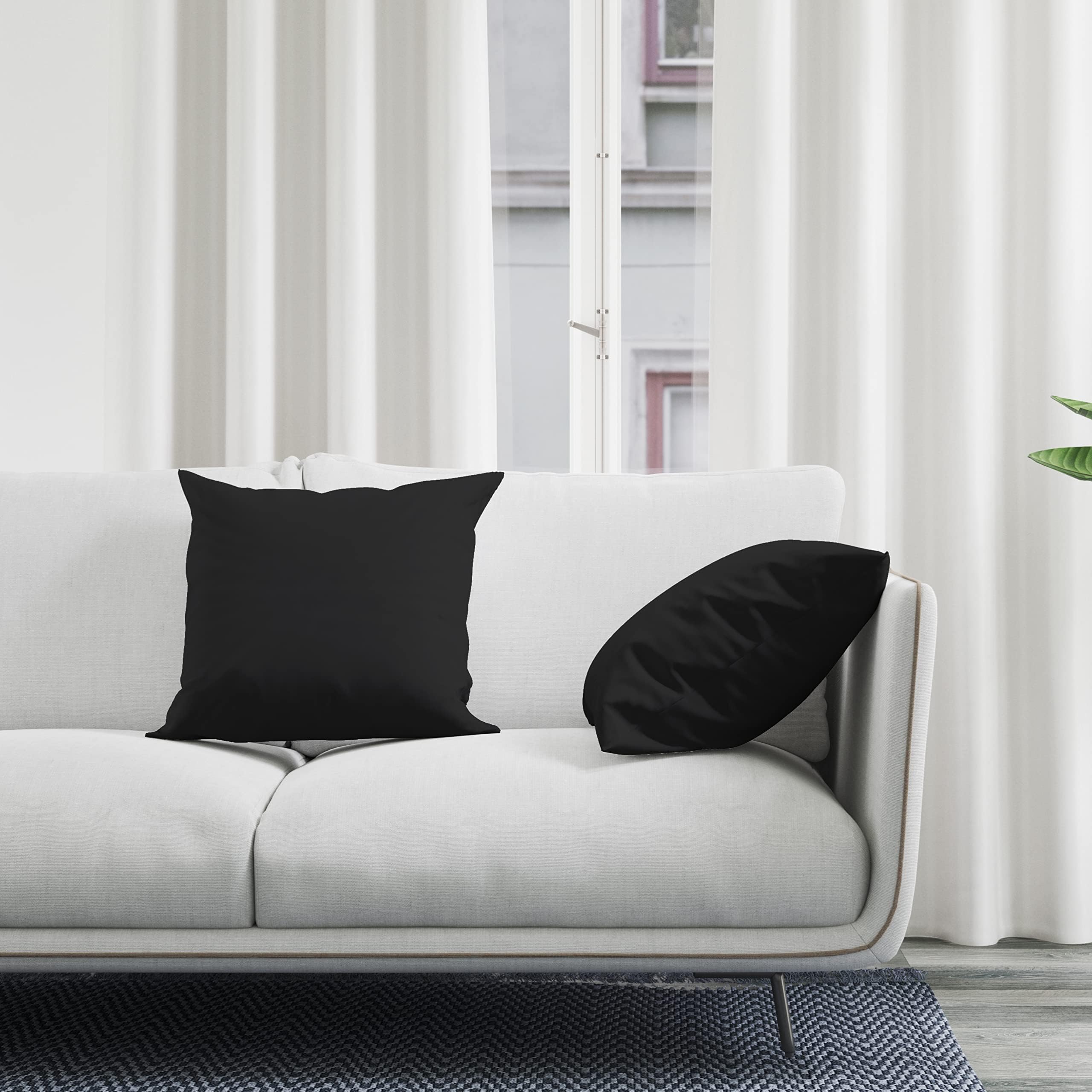 Encasa XO Cushion Covers, No Inserts, Cotton Throw Pillow Cases