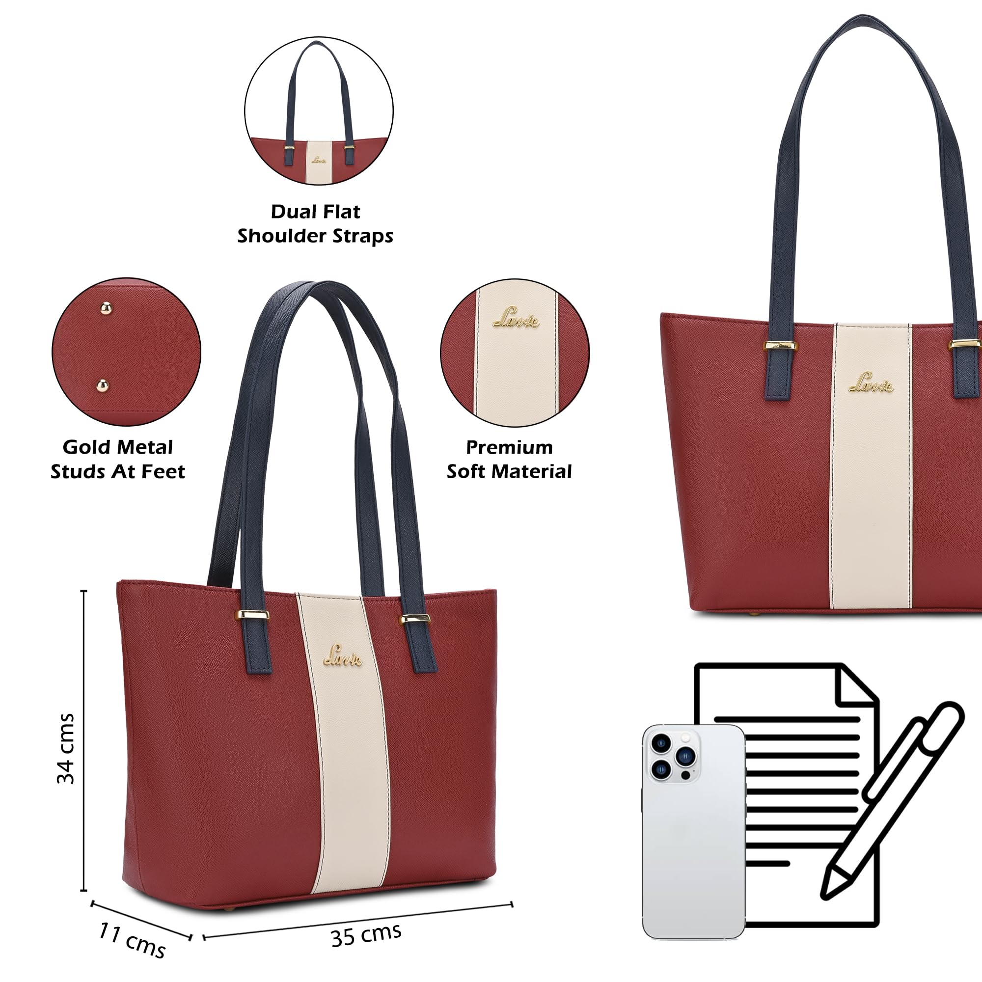 Lavie Women's Kara Colourblock Tote Bag for Women | Tote Handbag for Work | Ladies purse | Stylish Shoulder Bag | Gift for Women