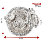 Kridaykraft Om Shaped Metal Silver Plated Incense Stick Holder (Agarbati Stand)