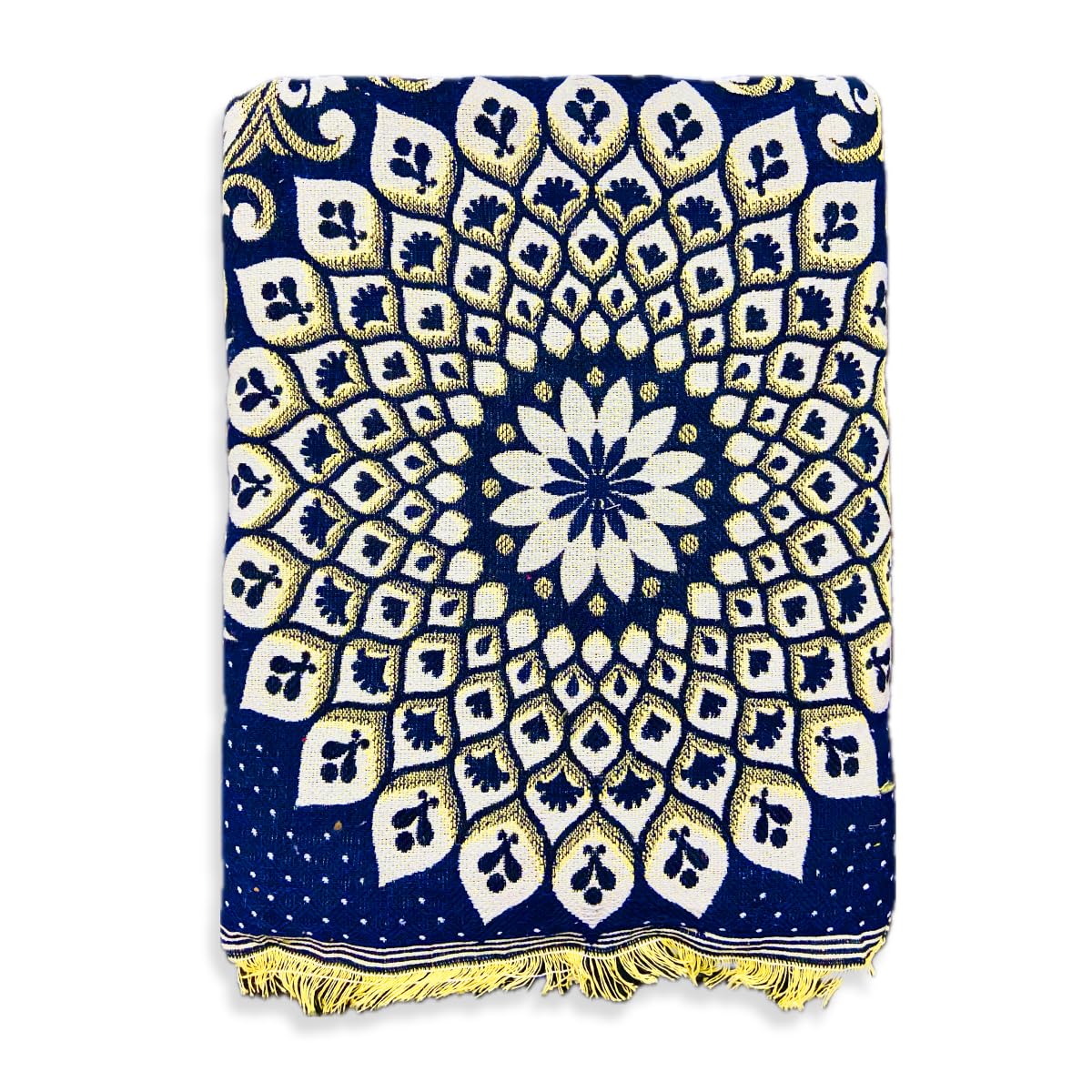 COTFLEX Original Solapur Chaddar Queen Bed, Cotton Blanket (Mandala-Blue) Kafalo