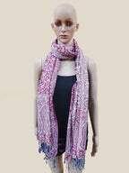 Rastogi Handicraft Large Pashmina Shawls & Wraps for Women Extra Soft Cashmere Feel Throw Womens Size 82 X 28 Inches, Pink Carry Design-4, 82 X 28 Inches