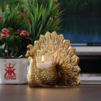 KridayKraft Metal Dancing Peacock Pair Vastu Figurine for Good Luck, Love and Prosperity | Aluminium Votive Candle Holder Showpiece for Diwali, Housewarming and Anniversary Gifting.