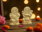 KridayKraft Metal Lakshmi & Ganesha Idol Pair – Gold-Finish Mini Statues (7.5 cm × 4 cm Each), 160 g – Auspicious Home Puja Decor & Diwali Gift
